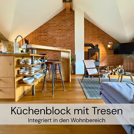 2 Architektenwohnung, Privatsauna, Whirlwanne, Kamin - Naehe Saechsische Schweiz Dresden - Bestprice Großharthau